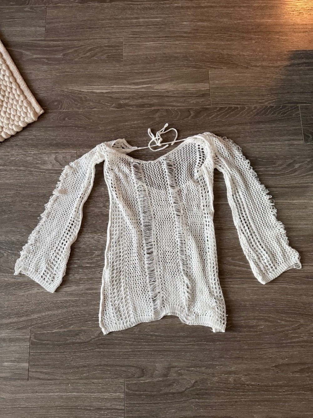 White Knit Swim Cover Up XS